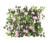 Artificial Sning, Trellis with Artificial Leaves,Expanding Garden Trellis Panels, Spring Bloom Green Plant Flower Foliage, Home Garden Decoration, Privacy Hedge Fence Sning