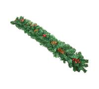 Artificial Vine Wreath - 9 feet Christmas Greenery Garland, Realistic Pine Leaves with Red Berries Cones, Elegant Holiday Accent | Home Mantel Table Fireplace Wall Wedding Outdoor Winter Decor