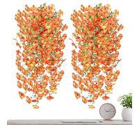 Artificial Vines - Falso Pansy Foliage, Backyard Birding Supply, Patio Wall Greenery, Deck Garden Ornament | Lifelike Exterior Garland Wedding Courtyard Balconies Front Door Spring Fall Decoration