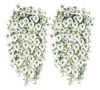 Artificial Vines - Falso Pansy Foliage, Backyard Birding Supply, Patio Wall Greenery, Deck Garden Ornament | Lifelike Exterior Garland Wedding Courtyard Balconies Front Door Spring Fall Decoration