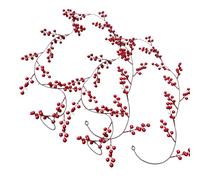 Artificial Wreath - Red Berries Christmas Decorations | Vibrant Red Clusters with Bendable Frame, Decorative Accent & Lifelike Texture for Indoor, Outdoor, Living Room and Holiday Setup