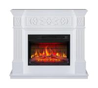 ArtiFlame Camino Elettrico Toscana AF23BS, Camino Elettrico indipendente da 1800 W con riscaldatore, Effetto Fiamma 3D realistico, illuminazione a LED, telecomando, Timer, termostato, MDF Bianco