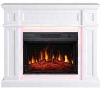 ArtiFlame Chimenea eléctrica de pie con calefacción LINZ LED AF23S BLANCO con sonido, 12 modos de calefacción, temporizador, efecto de llama real, 3 niveles de brillo, control remoto