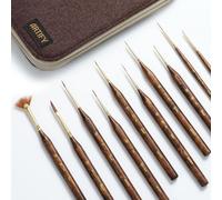 Artify Extreme Detail - Pinceles de pintura en miniatura para modelos, 10 pinceles pequeños con un bolso, pinceles en miniatura para detalles finos, acrílico, acuarela, aceite, modelos