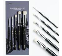 ARTIFY - Juego de 5 Pinceles Secos de Pelo de Cabra para Miniaturas, Modelo, Cerámica, Pintura de Ciudadela, Detalles de Pasatiempos, Dry Brush Set de Pintura al óleo acrílica para Mesa-Negro