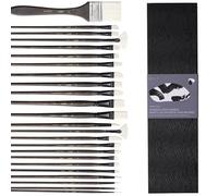 ARTIFY - Juego de Pinceles de Pintura Acrílica, 24 Piezas de Mango Largo de Nailón Duro, Pinceles para Pintura al Óleo, Acrílico, Acuarela,Gouache Ideal para Artistas y Pricipantes