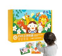 Artigianato per Adesivi Animali 3D - 12 Pezzi Di˚ti Giocattoli Educativi per Cartoni Animati, Kit Puzzle Animali in Schiuma Fai-da-Te | Progetto Artistico Creativo per Bambini, Figura Decorativa
