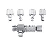 Artillery Adaptador para Aerógrafo, Juego de 5 Piezas de Conectores para Aerógrafo, Rosca de 1/8", Conectores Rápidos de Aire Comprimido de Metal para Compresor de Aire y Manguera Flexible
