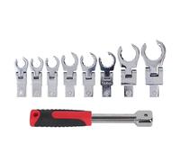 Artillery Juego de Llaves de Carraca de Cabeza,9 Piezas Kit de Llaves de Torsión de Cabeza Flexible de Acero Al Cromo Vanadio,180 Grados Llaves de Carraca Métricas con Mango para Reparación Automotriz