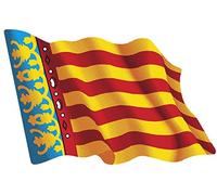 Artimagen Pegatina Bandera Ondeante Comunidad Valenciana Grande 110x80 mm.
