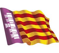 Artimagen Pegatina Bandera Ondeante Islas Baleares Extra 130x95 mm.
