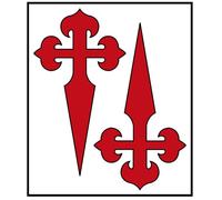 Artimagen Pegatina Cruz de Santiago 2 uds. 43x73 mm/ud. Roja