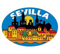 Artimagen Pegatina Oval Ciudad Sevilla 80x60 mm