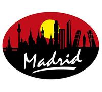 Artimagen Pegatina Oval Perfil Madrid 80x60 mm.