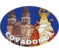Artimagen Pegatina Oval Virgen de Covadonga Basílica 80x60 mm.