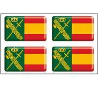 Artimagen Pegatina rectángulos Bandera con Logo Guardia Civil 4 uds. Resina 30x18 mm/ud.