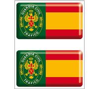 Artimagen Pegatina rectángulos Bandera con Logo Guardia Civil Tráfico 2 uds. Resina 48x26 mm/ud.