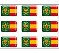 Artimagen Pegatina rectángulos Bandera con Logo Guardia Civil Tráfico 9 uds. Resina 16x11 mm/ud.
