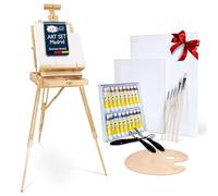 Artina 30 Piezas Set Pintura con Caballete Pintura - Maletin Pinturas Acrílicas, Lienzos, Pinceles y Espátulas - Kit Acrílica para Artistas y Principiantes Regalo Natale - Madrid
