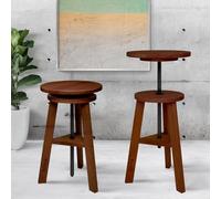 Artina Arles Taburete Redondo de Madera para Pintar - Taburete de Madera Studio Ajustable en Altura con 3 piernas de Madera de Haya Aspecto Nogal - Taburete Giratorio