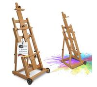 Artina caballete de pintura de estudio profesional Bordeaux - caballete plegable de madera de haya maciza - calidad profesional - transportable con ruedas