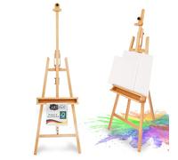 Artina caballete para lienzos grande de madera de haya robusta | de pintura para bastidores con altura máxima de 120cm con doble soporte ajustable Barcelona