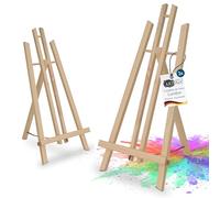 Artina Set de 2 Caballete de mesa London - caballete pintura de pino macizo - Ideal para pintar en casa o para presentaciones - adecuado para niños