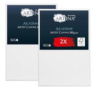 Artina Set de 2 Lienzos para Pintar Grandes 50x100 cm - 100% Algodón 280g/m² - Lienzo Blanco para Pintar con Bastidores de Madera FSC® Canvas Lienzo para Pintar - Akademie