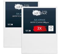 Artina Set de 2 Lienzos para Pintar Grandes 70x100 cm - 100% Algodón 280g/m² - Lienzo Blanco para Pintar con Bastidores de Madera FSC® Canvas Lienzo para Pintar - Akademie