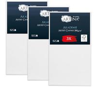 Artina Set de 3 Lienzos para Pintar Grandes 80x100 cm - 100% Algodón 280g/m² - Lienzo Blanco para Pintar con Bastidores de Madera FSC® Canvas Lienzo para Pintar - Akademie