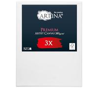 Artina Set de 3 Premium Lienzos para Pintar 60x80 cm - 100% Algodón 380g/m² - FSC® Canvas Lienzo Grande con Bastidores Estables de Madera - Lienzo Blanco Preestirado Tela para Pintar