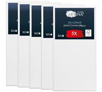 Artina Set de 5 Lienzos para Pintar Grandes 60x120 cm - 100% Algodón 280g/m² - Lienzo Blanco para Pintar con Bastidores de Madera FSC® Canvas Lienzo para Pintar - Akademie