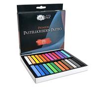Artina Tiza Pastel 24 Piezas Pasteo - Set de 24 Colores con Caja Pastel Suave Calidad de Estudio - Perfecto para Pinturas Coloridas y Expresivas - Ideal para Principiantes, Profesionales y Artistas