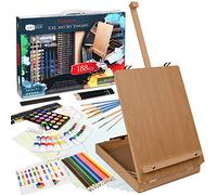Artina XXL Set de Caballete Con 188 Piezas - Maletín Con Pinturas Acrílicas, Acuarelas y Más - Para Principiantes y Artistas Aficionados - Vincent