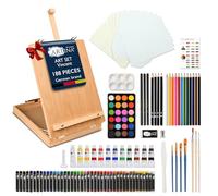 Artina XXL set de caballete con 188 piezas maletín FSC® pinturas acrílicas | Con acuarelas y más para principiantes y artistas aficionados mesa completo Vincent