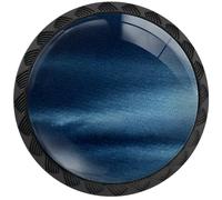 Artinhand Paquete de 4 pomos redondos de color azul marino para cajones de cocina, armarios de baño