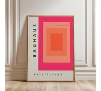 ARTINSPIRIO Póster de pared rosa Bauhaus (sin marco) (50 x 70 cm, póster premium)