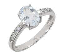 Artipol Bague producto europeo estilo francés. Plata rodiada con naturales Aguamarina - modelo K01-AQ, talla 63