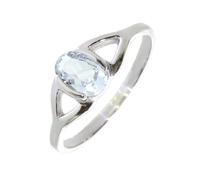 Artipol Bague producto europeo estilo francés. Plata rodiada con naturales Aguamarina - modelo M36-AQ, talla 53