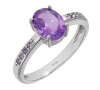 Artipol Bague producto europeo estilo francés. Plata rodiada con naturales Amatista - modelo K01-AF, talla 63