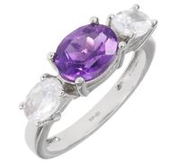 Artipol Bague producto europeo estilo francés. Plata rodiada con naturales Amatista - modelo K02-AF, talla 53