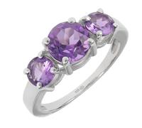 Artipol Bague producto europeo estilo francés. Plata rodiada con naturales Amatista - modelo M61-AF, talla 55