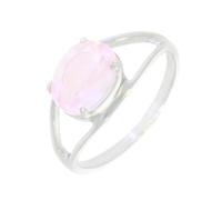 Artipol Bague producto europeo estilo francés. Plata rodiada con naturales Cuarzo rosa - modelo 3018-QR, talla 55
