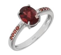 Artipol Bague producto europeo estilo francés. Plata rodiada con naturales Granate - modelo K01-G, talla 63