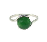 Artipol Bague producto europeo estilo francés. Plata rodiada con naturales Jade - modelo 3001-J, talla 53