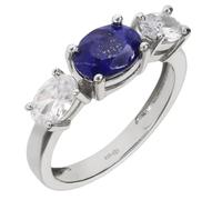 Artipol Bague producto europeo estilo francés. Plata rodiada con naturales Lapislázuli - modelo 3825-LL, talla 64