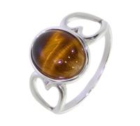 Artipol Bague producto europeo estilo francés. Plata rodiada con naturales Ojo de tigre - modelo 2624-OT, talla 61