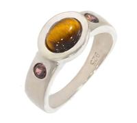 Artipol Bague producto europeo estilo francés. Plata rodiada con naturales Ojo de tigre - modelo 4231-OT, talla 57