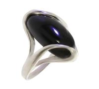 Artipol Bague producto europeo estilo francés. Plata rodiada con naturales Ónice negro - modelo 3020-ON, talla 64