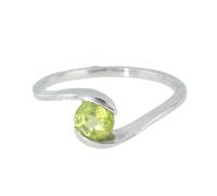 Artipol Bague producto europeo estilo francés. Plata rodiada con naturales Peridoto - modelo M32-P, talla 57